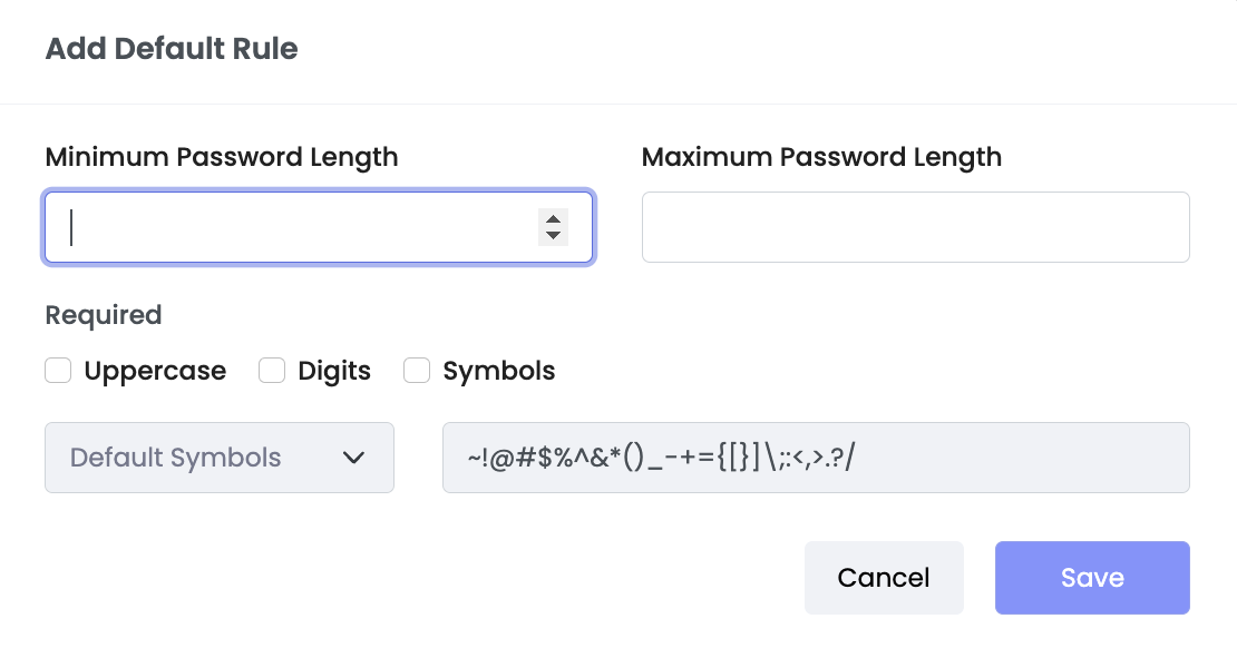 Add Default Rule